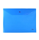 Папка-конверт пластиковая "Hatber", А4, 180мкм, на кнопке, непрозрачная, синяя