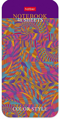 Блокнот "Hatber", 48л, А6, линия, фигурная высечка, на клею, серия "Color Style"