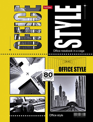 Бизнес-блокнот "Hatber", 80л, А5, клетка, 5-ти цветный срез, твёрдый переплёт, серия "Office Style"