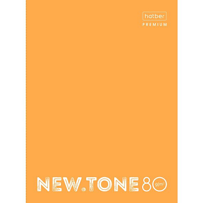Тетрадь "Hatber Premium", 80л, А4, клетка, на 4-х кольцах, ламинация, серия "NewTone Neon - Orange"