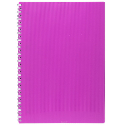 Тетрадь "Hatber", 80л, А4, клетка, многоуровневая перфорация, пластиковая обложка, на гребне, серия "Line Neon - Розовая"