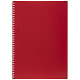 Тетрадь "Hatber", 80л, А4, клетка, многоуровневая перфорация, пластиковая обложка, на гребне, серия "Canvas - Красная"