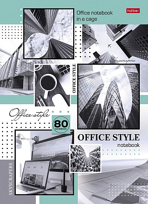 Бизнес-блокнот "Hatber", 80л, А4, клетка, 5 цветная линовка и срез, ламинация, твёрдый переплёт, серия "Office Style"