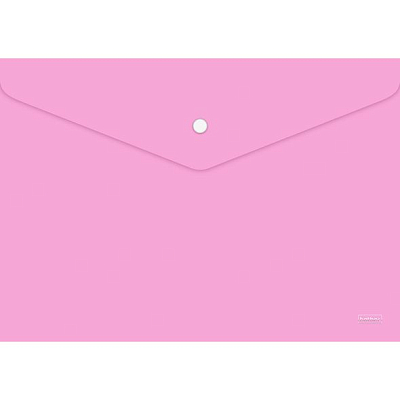 Папка-конверт пластиковая "Hatber Premium", А4, 180мкм, на кнопке, серия "NewTone Pastel - Пион"