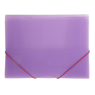 Папка пластиковая "Hatber", А4, 400мкм, на резинке, полупрозрачная, серия "Line - Фиолетовая"