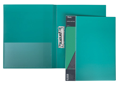 Папка пластиковая "Hatber", А4, 700мкм, корешок 17мм, металлический зажим, карман, серия "Standard - Зелёная"