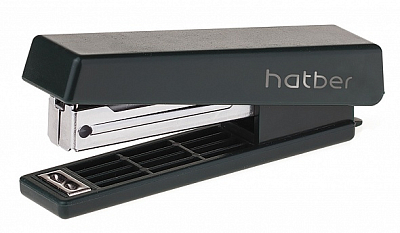 Степлер "Hatber", №10, 10л, пластиковый корпус, антистеплер, чёрный, в картонной упаковке