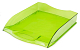 Лоток пластиковый горизонтальный для документов А4 "Hatber", 340x280x70мм, тонированный, зелёный