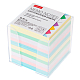 Блок бумаги для заметок "Hatber", 9х9х9см, 5 цветов, непроклеенный, в пластиковом боксе
