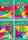 Набор цветной бумаги "BG", 4л, А4, флуоресцентная, самоклеящаяся, в папке, серия "Стайка бабочек"