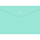 Папка-конверт пластиковая "Hatber Premium", А4, 180мкм, на кнопке, серия "NewTone Pastel - Мята"