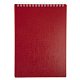 Блокнот "Hatber", 80л, А5, клетка, пластиковая обложка, на гребне, серия "Canvas - Красный"